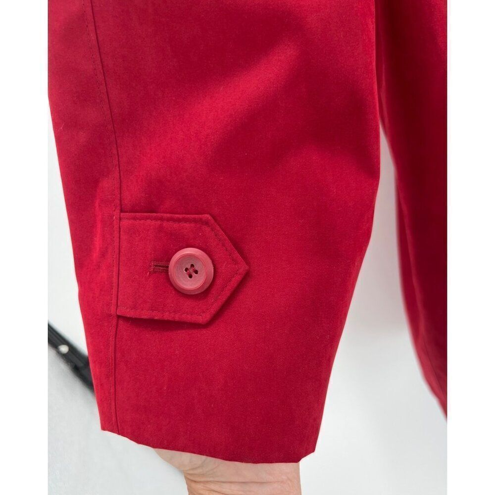 London Fog Rain Coat Womens Medium Petite MP Button Red Water Repellent - Picture 3 of 15